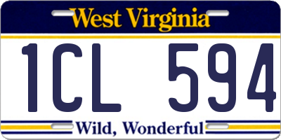 WV license plate 1CL594