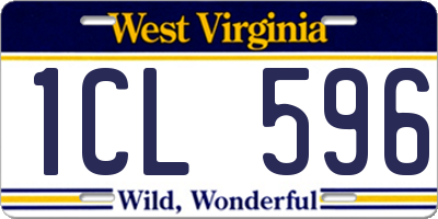 WV license plate 1CL596