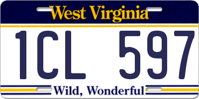 WV license plate 1CL597