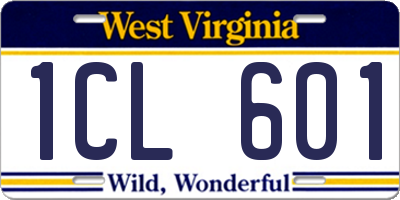 WV license plate 1CL601