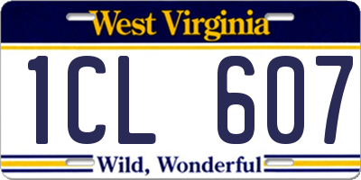 WV license plate 1CL607