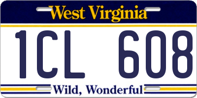 WV license plate 1CL608