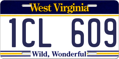 WV license plate 1CL609