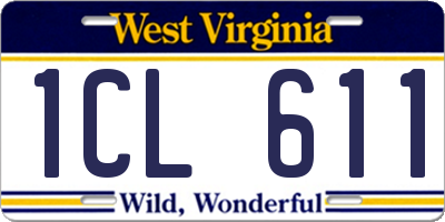 WV license plate 1CL611