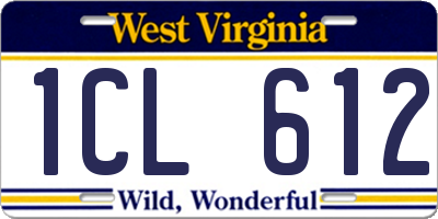 WV license plate 1CL612