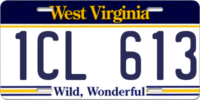 WV license plate 1CL613