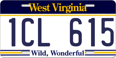 WV license plate 1CL615