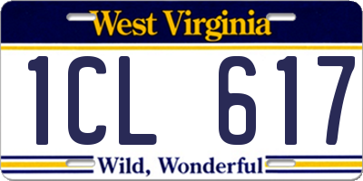 WV license plate 1CL617