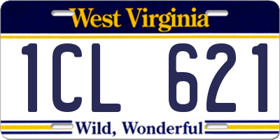 WV license plate 1CL621