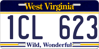 WV license plate 1CL623