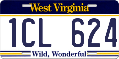 WV license plate 1CL624