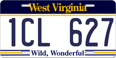 WV license plate 1CL627