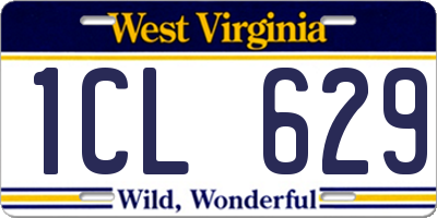 WV license plate 1CL629