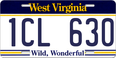 WV license plate 1CL630