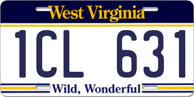WV license plate 1CL631