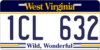 WV license plate 1CL632