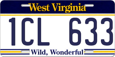 WV license plate 1CL633