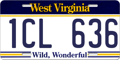 WV license plate 1CL636