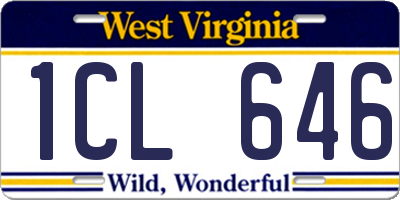 WV license plate 1CL646