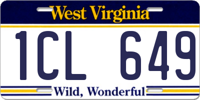 WV license plate 1CL649