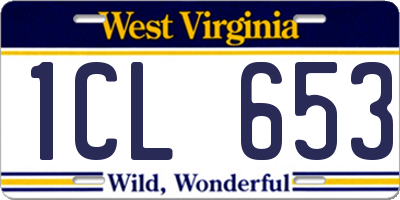 WV license plate 1CL653