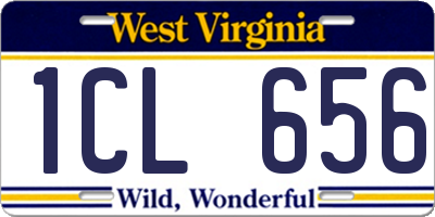 WV license plate 1CL656