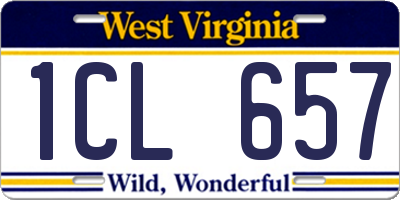 WV license plate 1CL657