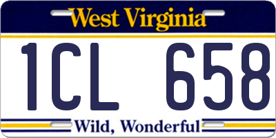 WV license plate 1CL658