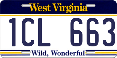 WV license plate 1CL663