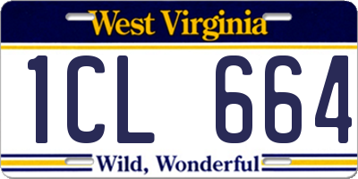 WV license plate 1CL664