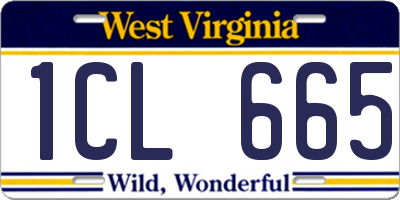 WV license plate 1CL665