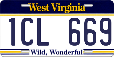 WV license plate 1CL669