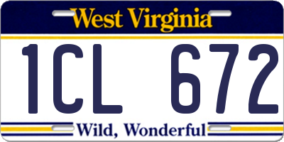 WV license plate 1CL672