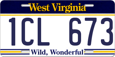 WV license plate 1CL673