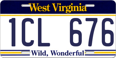 WV license plate 1CL676