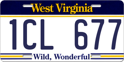 WV license plate 1CL677
