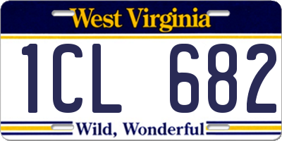 WV license plate 1CL682