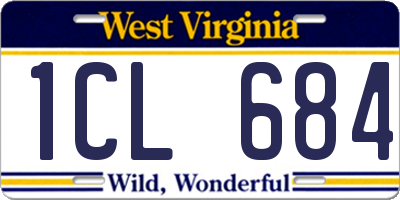 WV license plate 1CL684