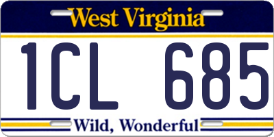 WV license plate 1CL685