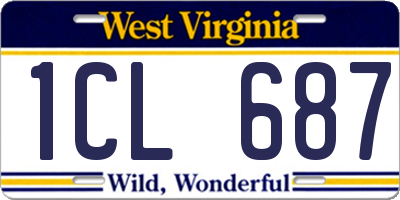 WV license plate 1CL687