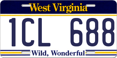 WV license plate 1CL688