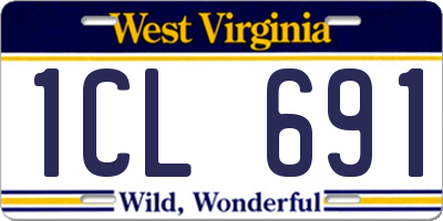 WV license plate 1CL691
