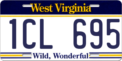WV license plate 1CL695