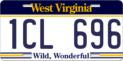 WV license plate 1CL696
