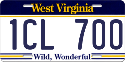 WV license plate 1CL700