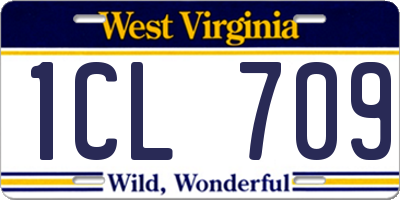 WV license plate 1CL709