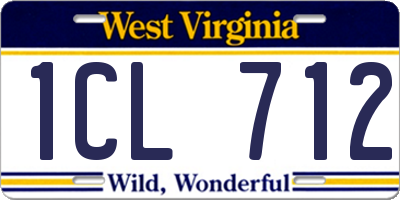 WV license plate 1CL712