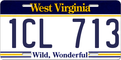 WV license plate 1CL713