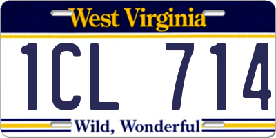 WV license plate 1CL714