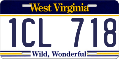 WV license plate 1CL718